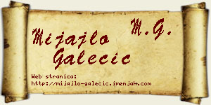 Mijajlo Galečić vizit kartica